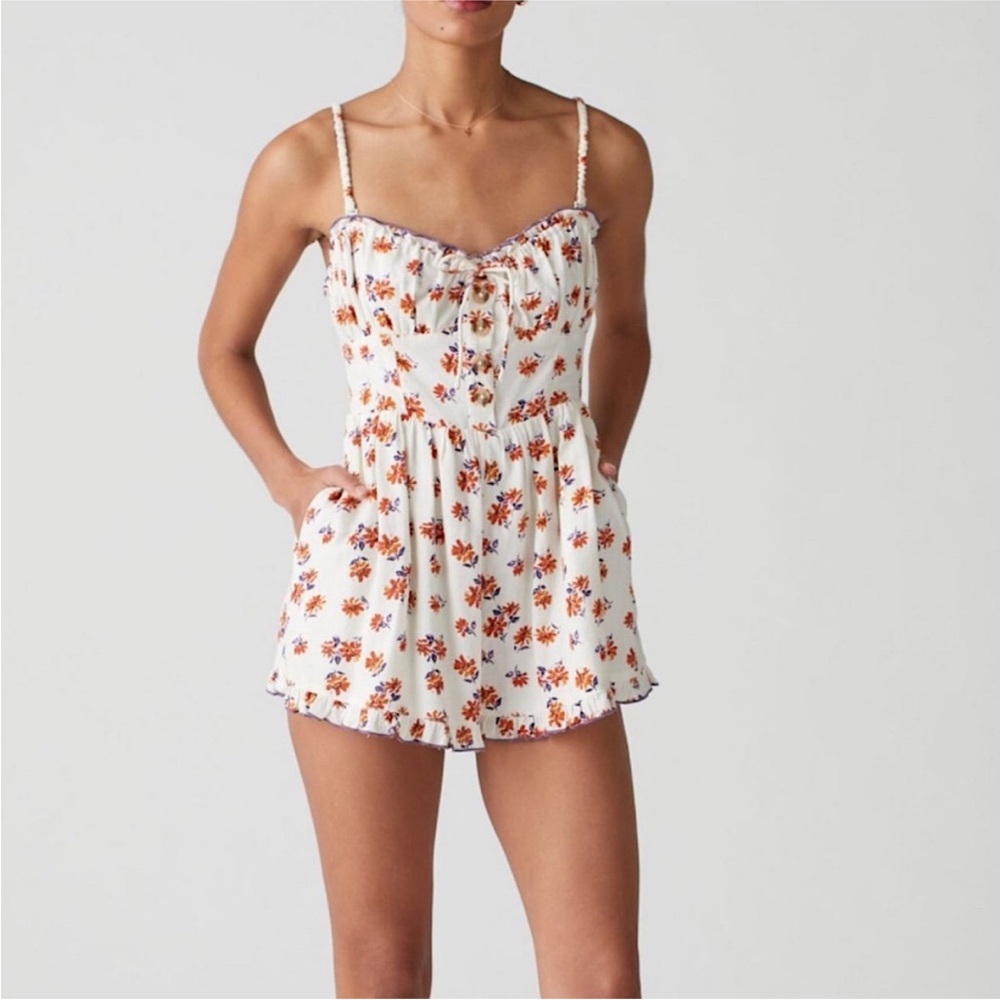 Urban Outfitters Floral Strapless Romper